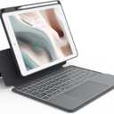 CHESONA Rugged Keyboard Case for iPad 9th 2022/8th/7th Generation, Magnetic Detachable Case, Premium Trackpad, 15-180 Adjustable Stand, Portrait/Landscape Backlit Keyboard for iPad 10.2-inch, Gray