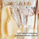 10 Pack Pants Hangers, 14" Adjustable Clip Pant Hanger Heavy Duty with 360Swivel Hook - Solid Wood & Metal Closet Organizer, Space Saving Hanger for Pants, Skirts, Underwear, Scarves