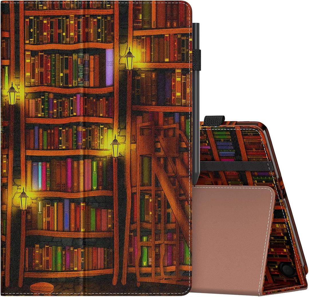 Moko Case for Kindle Fire Max 11 Case 13th Gen 11", Retro Library | Slim Folding Stand Cover Case for Fire Max 11 Tablet with Auto Wake/Sleep, 2023 Release