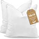 BHZ Throw Pillows 18x18 Euro Pillow Inserts Set of 2, Down Feather Alternative Pillow Inserts, Decorative Soft Large Square White Throw Pillows Insert for Couch Bed Dorm Sofa with Breathable Cover