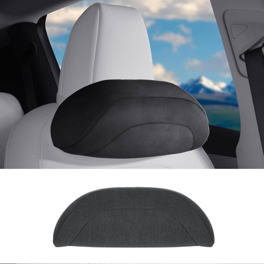 Arcoche Soft car headrest for Model 3 Y S X Highland Juniper Accessories Complies with The Original OEM Factory Standards No Pressure no Odor Easy to Clean Pain Relief Car Neck Pillow 1pc Black