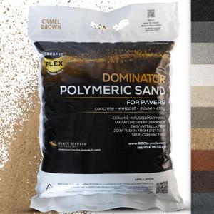 40 Pound Camel Brown DOMINATOR Polymeric Sand with Revolutionary Ceramic Flex Technology for Stabilizing Paver Joints/Gaps, 1/8 up to 4, Professional Grade Results