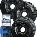 OBA Wood Carving Disc Set 3 PCS 4-1/2" Wood Grinding Wheel Sets with 5/8" Arbor for Angle Grinder Grinding and Polishing