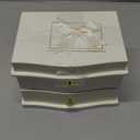 Ballerina Musical Jewelry Box with Mirror for girls Kid's Jewelry Storage Music Chest (White-Large)