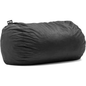 Big Joe Fuf 6Ft Giant Lounger Foam Bean Bag Chair, Oversized Couch with Removable Cover for Kids, Teens, Adults, Black Lenox, Durable Woven Polyester, 6 foot