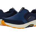 Skechers Men's Go Walk Outdoor-Athletic Slip-on Trail Hiking Shoes with Air Cooled Memory Foam Sneaker (12.5, Navy/Yellow)