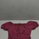 Scarlet Darkness Corset Top for Women Teens Square Neck Short Sleeve Peasant Blouse Red Plum M