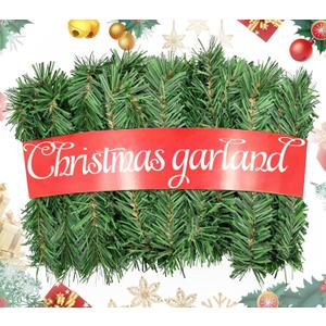 Christmas Garland, 54ft Artificial Christmas Garland Indoor or Outdoor Use Non-Lit Greenery Garland (51ft)