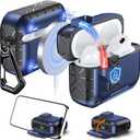 Anqrp MagArmor Auto-Open for AirPods 4th Generation Case with Built-in Magnets, [One-Press Auto-Open] [Compatible with Mag-Safe Charging], Full-Body MIL-Grade Protective with Air-AL Carabiner Blue