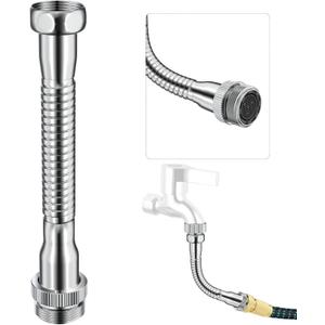 Faucet Extender Garden Hose Adapter Hose Protector, Flexible Kitchen Sink Faucet Adapter to Garden Hose for Male 3/4 Inch & 55/64 Inch to 3/4 Inch GHT