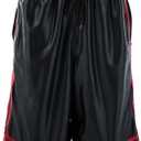 Mens Gym Training Basketball Shorts with Zippered Pockets (Black, XXXL)