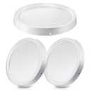 Saillong 3 Pcs 5 Gallon White Plastic Pail Lids, Food Grade Seal Lids with Tear Strip Fits 5 Gallon Buckets, Easy Install & Removal, Heavy Duty PP Plastic