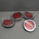 Partsam 4Pcs 4" Round Red LED Stop Turn Tail Lights Brake Trailer Lights 24LED, 4 Inch Round Led Trailer Tail Lights Red Flange Mount Waterproof for RV Trucks 12V DC