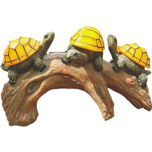 Solar Powered Turtles on Log Outdoor Decor - LED Garden Light, Outdoor Statues, Gifts for Mom, Grandma, Birthday - Turtle Solar Light for Outdoors