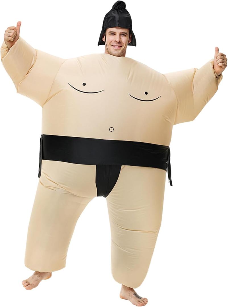 Inflatable Sumo Wrestling Suits, Sumo Costume Adult, Blow up Costume, Inflatable Halloween Costumes for Men/Women (1packs/Black)
