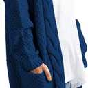 GRECERELLE Women's Loose Open Front Long Sleeve Chunky Knit Cable Cardigans Sweater with Pockets (Blue, S)