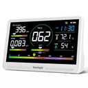 Sainlogic 16 in 1 Professional Air Quality Monitor Indoor with 7.2" Display & 3-Color 7 AQI Alerts,CO2 Monitor Air Quality Tester for CO2,HCHO,TVOC,PM2.5 PM1.0 PM10,Humidity,Temp & Time Meter for Home
