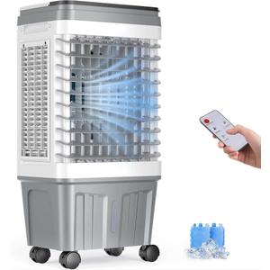 Portable Air Conditioner, 3000 CFM Swamp Cooler & Evaporative Air Cooler
6.87 Gal Water Tank, 3 Speeds & 4 Modes, 120° Oscillation with 15H Timer for Home, Bedroom, Kitchen & Indoor Cooling