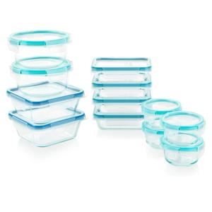 Snapware Glass Total Solutions (12-Pack) Food Storage Containers Set, (1, 2 & 4 Cup), Airtight & Leakproof Plastic Locking BPA-Free Lids, Freezer Dishwasher Microwave Safe