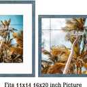 Frametory, 16x20 Picture Frame with Mat for 11x14 Photo - High Definition Glass Wide Molding - Preinstalled Wall Mounting Hardware (Blue, 1 Pack)