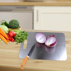Titanium Cutting Board - 100% Pure Titanium Cutting Boards for Kitchen, Food Grade 304 Stainless Steel Cutting Board Set for Meat Fruit & Vegetable (15.4 * 11Inch)