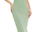 JLCNCUE Women's Spaghetti Straps V Neck Bodycon Mermaid Dress Elegant Ruffles Midi Dress Cocktail Evening Party Dress 325 (Green, M)