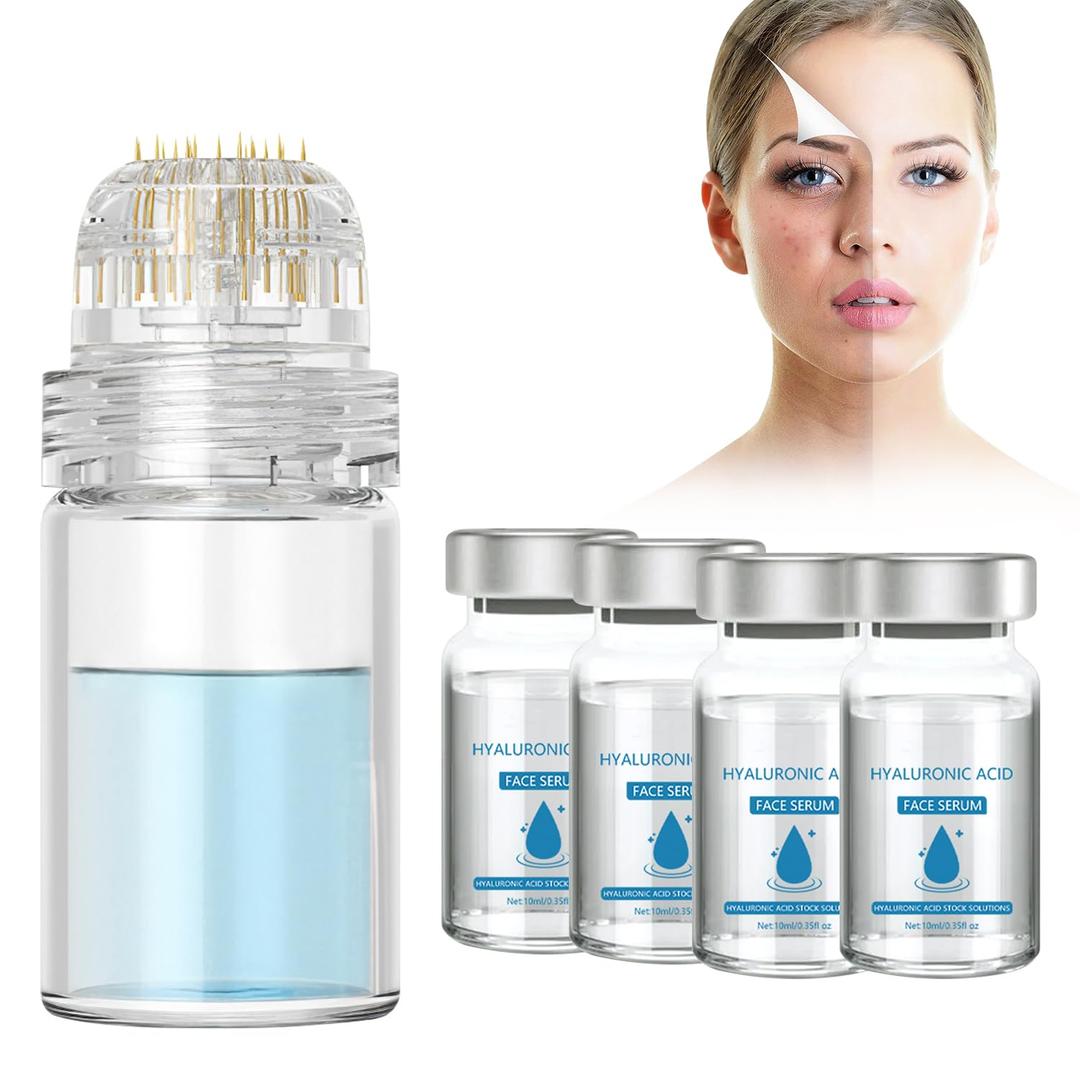 Micro Infusion System for Lips, Micro System for Face, SerumSmooth Skin Facial Serum for All Skin Types (1* applicator+4*Serum)