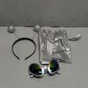 Spooktacular Creations Halloween Alien Accessory Set, Alien Costume With Antenna Headband, Sunglasses, Silver Gloves, Glitter Powder for Halloween Adult Cosplay Pretend and Play Party