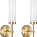 Wall Sconces Set of Two,Modern Bathroom Sconces Wall Lighting with Opal White Glass Shade,60W 16" Gold Sconces Wall with Clear Glass Shade for Living Room Corridor Mirror Bedroom Stairs (Hard Wired, Gold&Milky-Hard Wired)