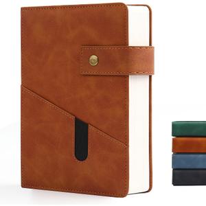 Lined Journal Notebook for women men,368 Pages Hardcover Leather Journals for Writing, A5 Journaling Notebooks,Daily Journals Notebook for Work Note Taking,Travel,Business,School , 5.7"×8.3" (Brown)