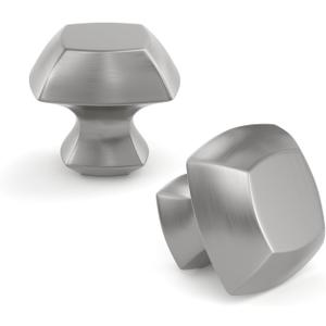 10 Pack Brushed Nickel Cabinet Knobs for Dresser Drawer Knob Kitchen Pulls Aluminium Alloy Square Hardware Handle