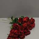 CHIAVE 8pcs 24 Flower Buds Artificial Vintage Roses Fake Silk Rose Flowers with Long Stem for DIY Bouquets Wedding Centerpiece Party Home Kitchen Shorp Decoration-Red