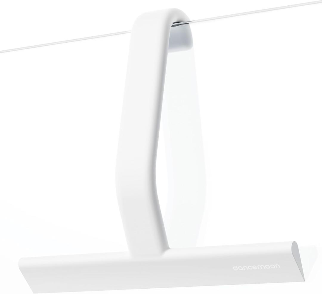 dancemoon JustHang Shower Squeegee for Glass Doors, All-in-One Piece Silicone Squeegee with Built-in Hook for Bathroom, Window, Mirror, Tile Wall, Car, Streak-Free Bathroom Cleaner Tool,10 Inch White