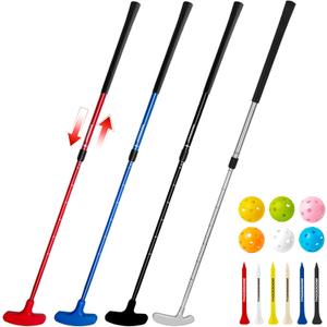 THIODOON Golf Putters for Men Women and Kids 4 Pack Mini Putter for Right or Left Handed Adjustable Golf Club Putt Putt Set for Children, Toddler Junior and Adults Red Blue Black Silver