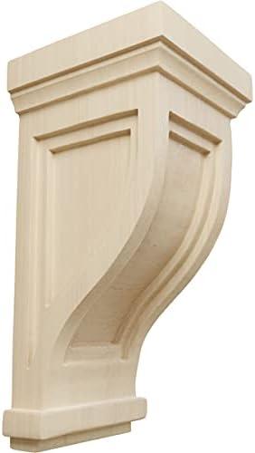 Ekena Millwork COR04X05X10TRRW Traditional Recessed Wood Corbels, 4 3/4"W x 5"D x 10"H, Rubberwood