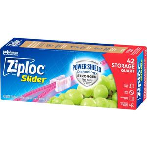 Ziploc Slider Storage Bag, Quart Value Pack, 42 Count (Pack of 3)
