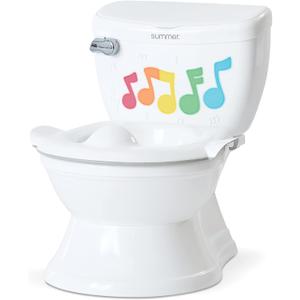 Summer My Size Potty Lights and Songs Transitions, White  Realistic Potty Training Toilet with Interactive Handle that Plays Music for Kids, Removable Potty Topper/Pot, Wipe Compartment, Splash Guard