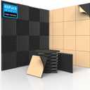 48 Pack Acoustic Foam Panels with Self Adhesive 12" X 12" X 1" Sound Proof Foam Panels for walls High Density Wedge Soundproof Wall Panels for Studio Office Gaming Room