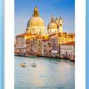 wyooxoo 24x36 Poster Frame Made of Solid Wood Blue Picture Frames Display Pictures 20x30 with Mat or 24x36 Without Mat Colorful Frame For Horizontal Vertical Wall Mounting