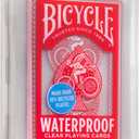 Bicycle Waterproof Playing Cards, Red Plastic Deck of Cards, Durable Plastic Cards for Pool, Beach, Camping & Party Games