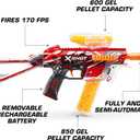 XSHOT Hyper Gel Trace Fire Blaster, Semi and Fully Automatic Gel Blaster & 10,000 Gellets, 600 Capacity Hopper & 850 Capacity Mag, Ages 14 & Up by ZURU, Medium
