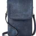 BOSTANTEN Vegan Leather Small Crossbody Bags for Women Designer Cell Phone Bag Wallet Purses Adjustable Strap (A-04-navy Blue)