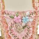 Willyacos French Queen Costume Marie Antoinette Dress Floral 18th Century Victorian Dress Women's Rococo Medieval Ball Gown (White, S)