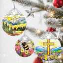 2 x Christmas Ornaments: Stained Glass Ornament, Christmas Tree Ornament, Hanging Ornaments for Home Decor & Xmas Tree Decorations, Exquisite Holiday Decor, Gifts & Holiday Present - Mountain Range