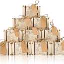 VGOODALL 50PCS Mini Suitcase Party Favor Box, 3"x2"x1.2" Small Gift Box with Tags for Travel Themed Party, Bridal Shower, Wedding