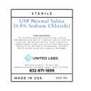 0.9% Sterile Saline Solution USP Normal 0.9% Sodium Chloride  Made in USA - 4 Pack Each 500 ml (2,000 ml Total)