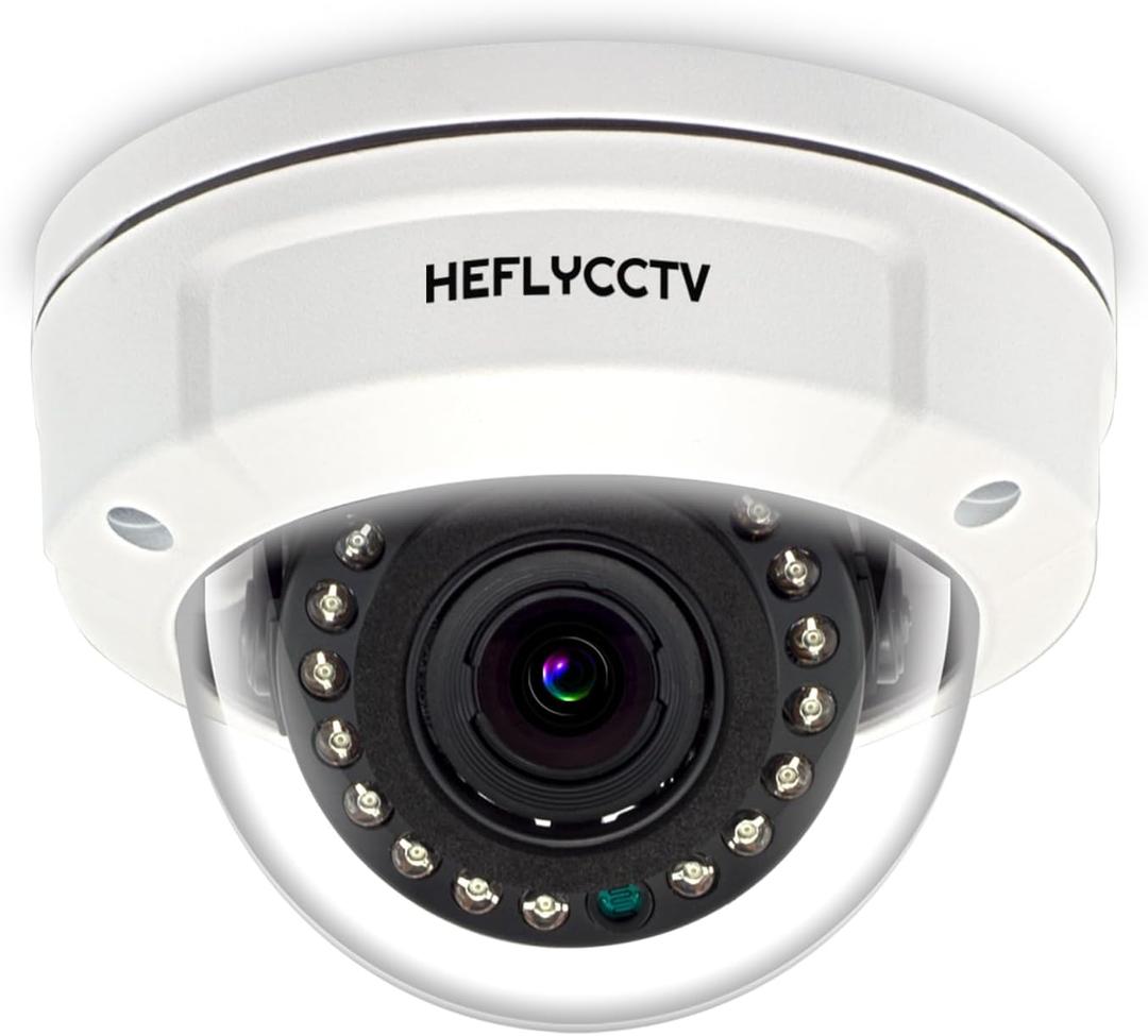 5MP Dome Security Analog Camera 4 in 1 TVI/CVI/AHD/CVBS Surveillance CCTV Indoor Outdoor Cameras 2.7-13.5mm Varifocal Lens 15 IR LEDs 45ft Night Vision Wired BNC Vandal-Proof Camera