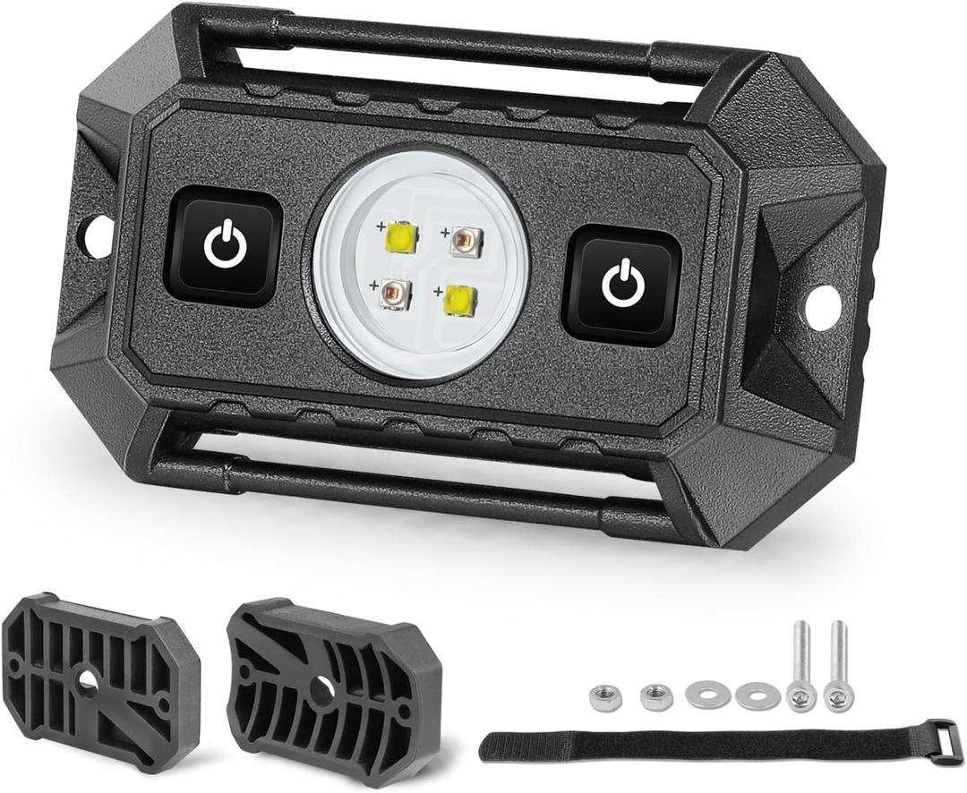 UTV Dome Light, 12v Universal Roll Bar Mount Led Dome Light UTV Interior Light Utility Roll Cage Dome Light Map Lights for UTV ATV SXS Side by Side Truck Golf Cart - White & Red