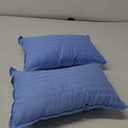 kinder Fluff Toddler Pillows (2pk) - The only Pillow for Kids 300T Cotton Shell & Down Alternative Fill - Machine Washable, Ideal Pillow for Kids Above 2 Years (10x15in - Blue) (Blue With Sateen Stripes)