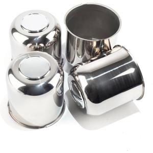 4Pcs 4.25inch Stainless Trailer Wheel Center Caps Push Through 4.25" Bore 4.29" Tall Top Removable Hub Cap for Truck SUV RV Wheel Rim, Chrome Wheel Cover